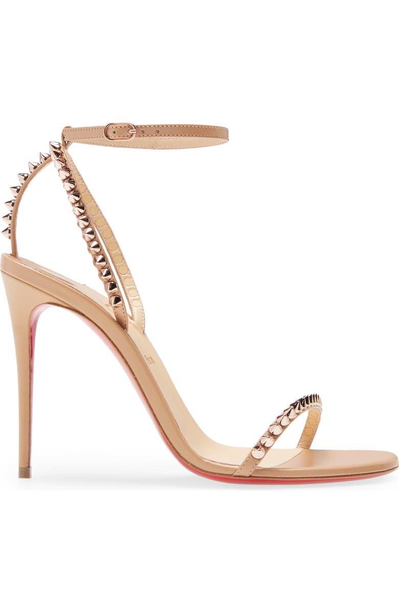Christian Louboutin So Me Studded Sandal, Alternate, color, Nude
