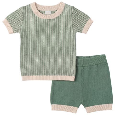 2 Piece Knit Set Short Sleeve Top and Shorts (Baby)