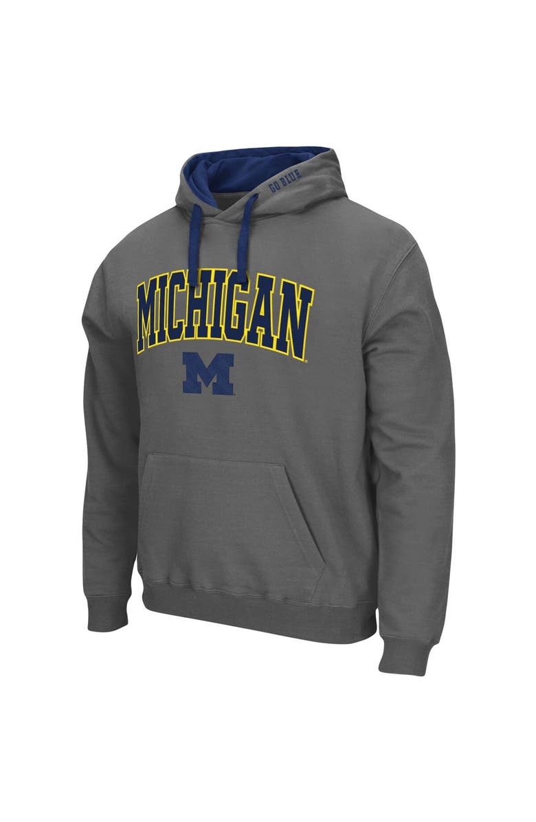 COLOSSEUM Men's Colosseum Charcoal Michigan Wolverines Big & Tall Arch & Logo 2.0 Pullover Hoodie, Alternate, color, Charcoal