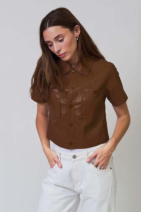 Quinn Short Sleeve Vegan Cropped Jacket