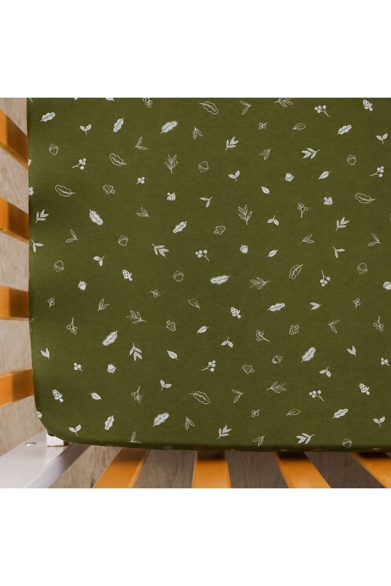 Cotton Jersey Fitted Sheet, Alternate, color, Acorn Drift