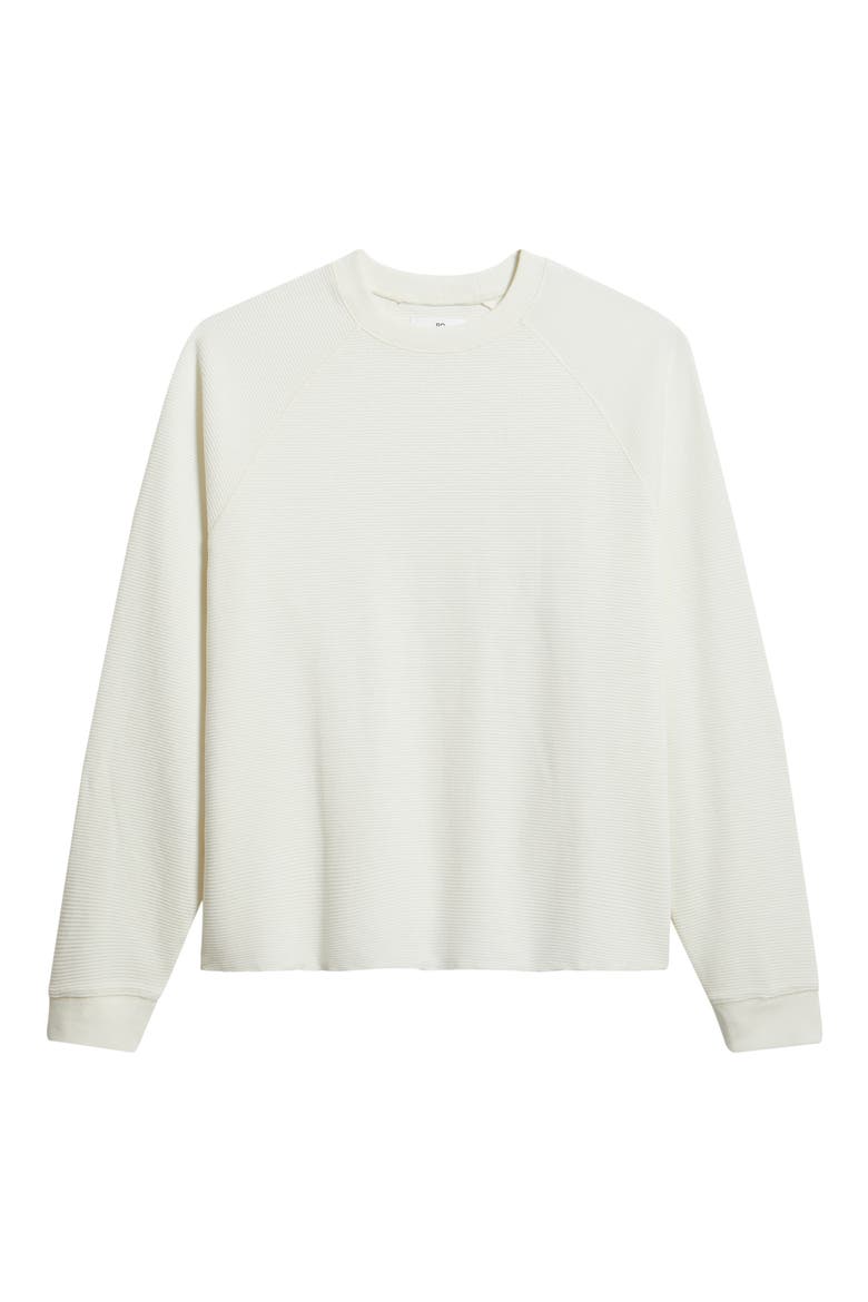 Boxy Thermal Cotton Blend Long Sleeve T-Shirt, Alternate, color, IVORY EGRET