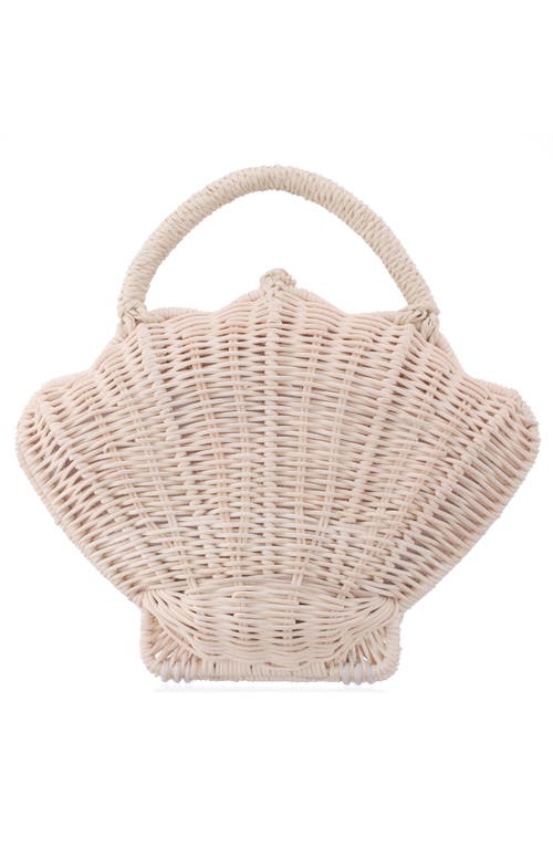 Nina Shelly Rattan Top Handle Bag In Neutral