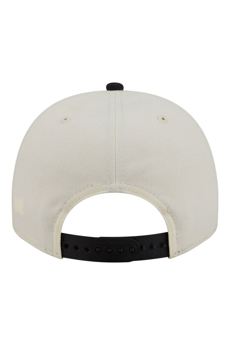 Men's New Era  Cream/Black Las Vegas Raiders A-Frame 9FIFTY Snapback Hat, Alternate, color, Cream