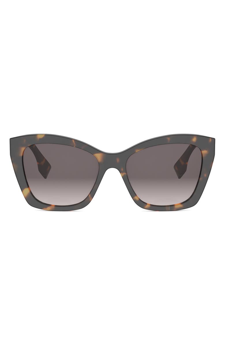 Fendi 'Fendi Lettering 55mm Gradient Square Sunglasses, Main, color, Havana/ Other / Gradient Smoke