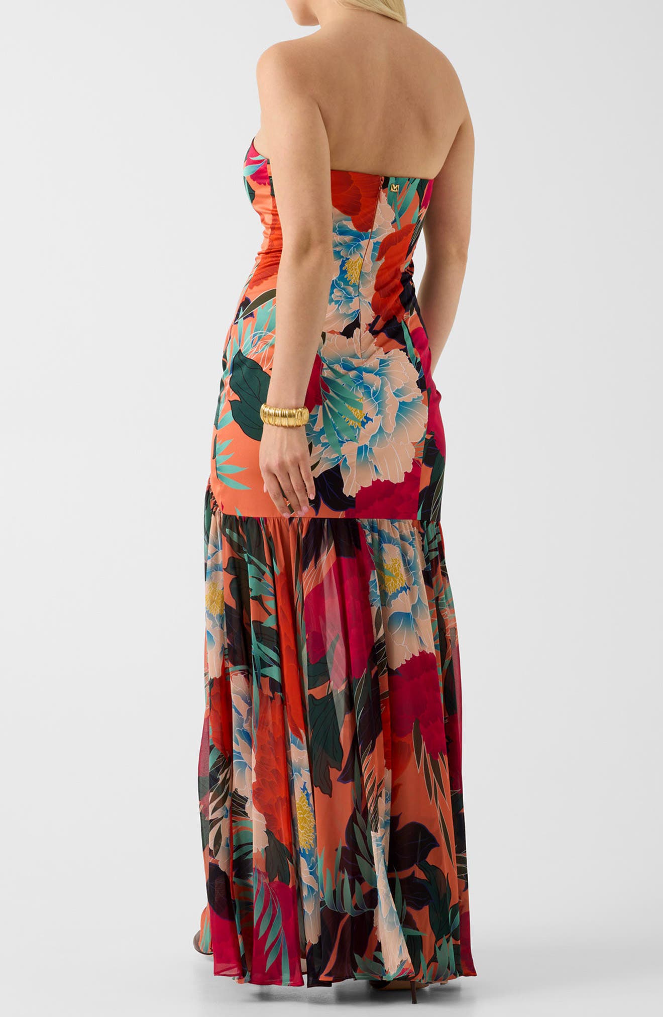 Roma Print Strapless Gown - image 2
