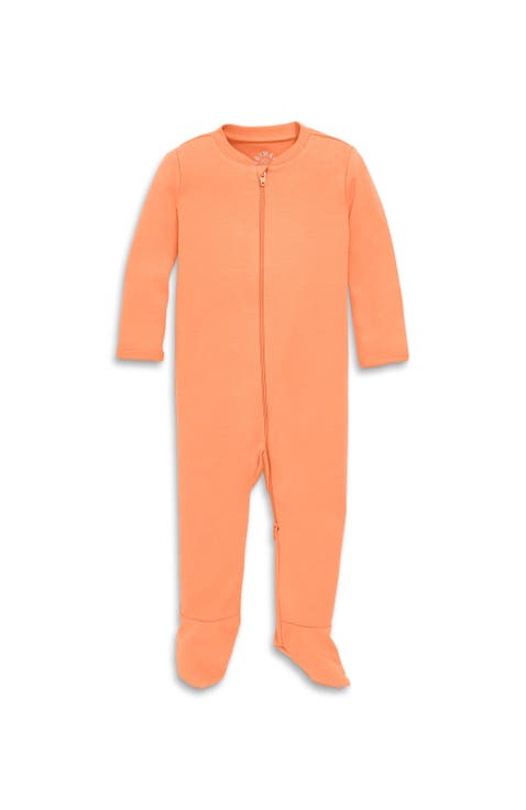 Baby Organic Zip Footie In Solid