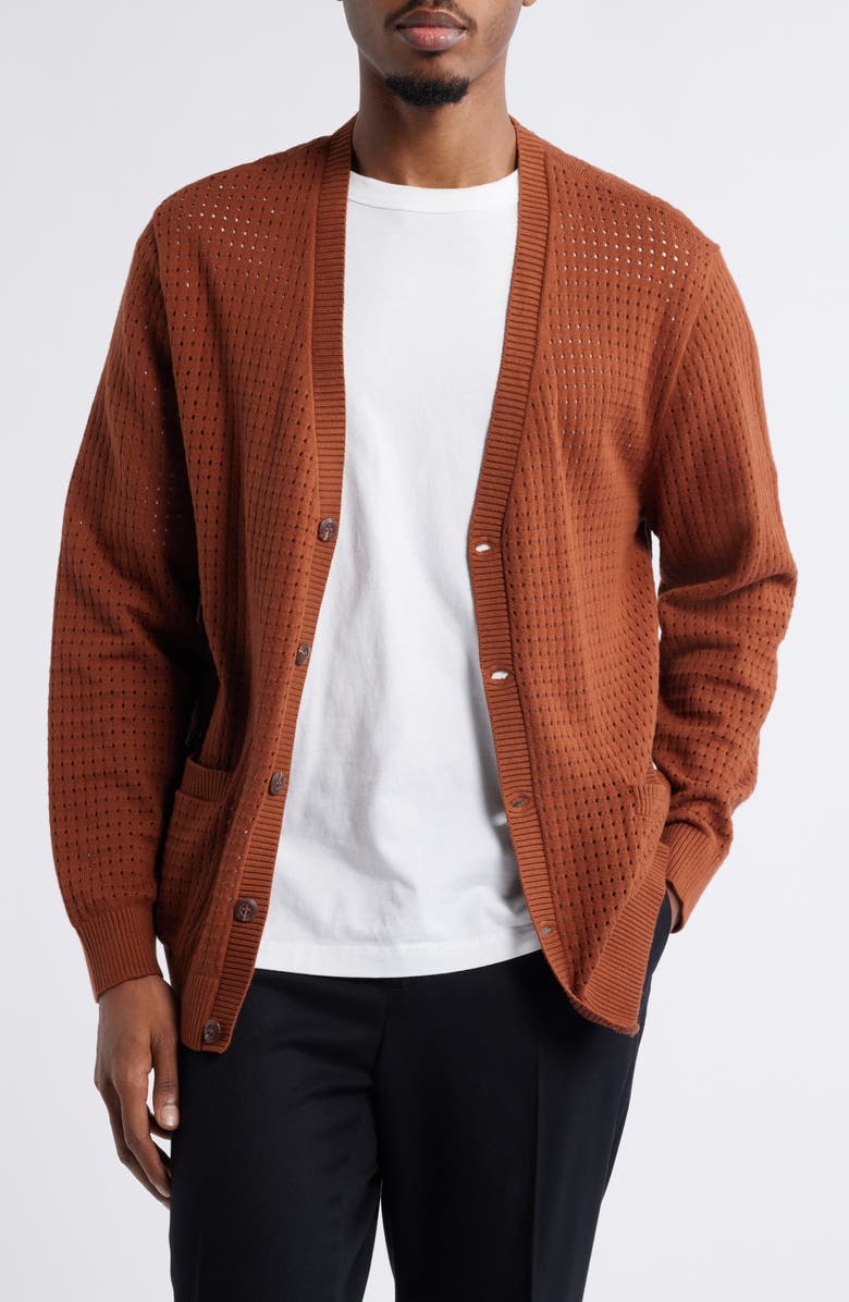 Vans Griffin Cotton Pointelle Cardigan, Main, color, 