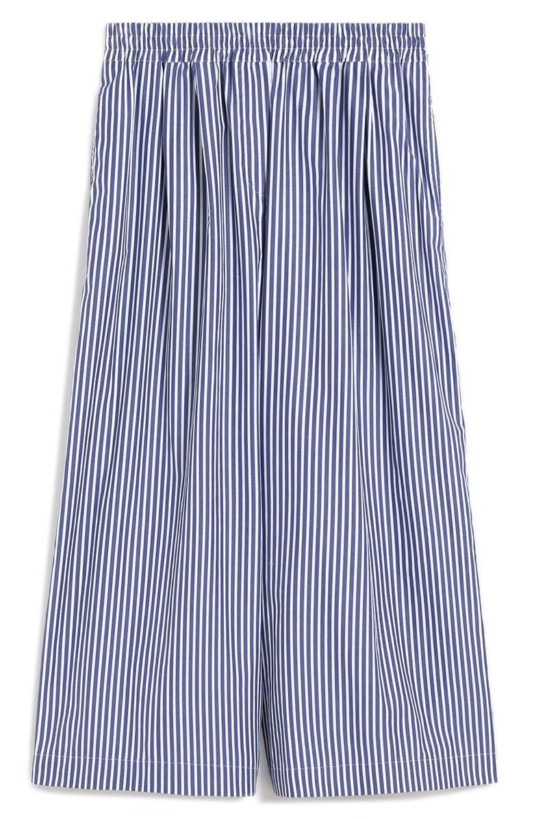 Weekend Max Mara Ottone Stripe Cotton Wide Leg Crop Pants, Alternate, color, Navy