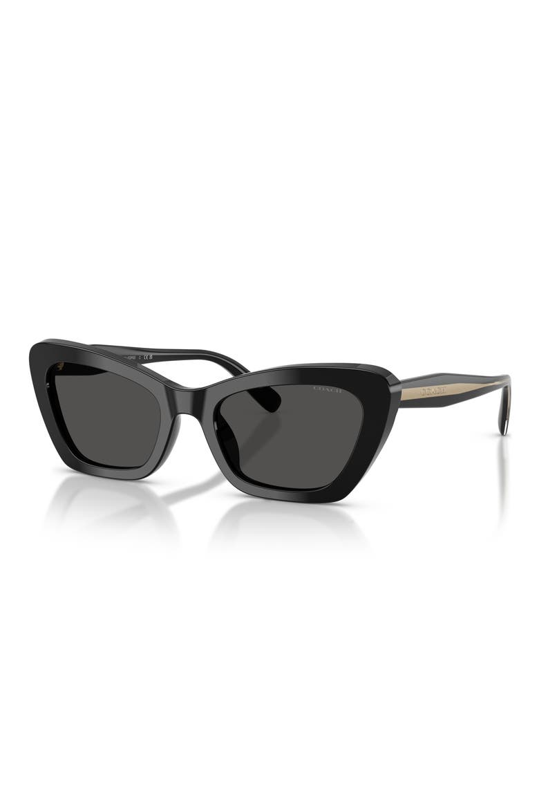 54mm Cat Eye Sunglasses, Alternate, color, BLACK / GREY SOLID