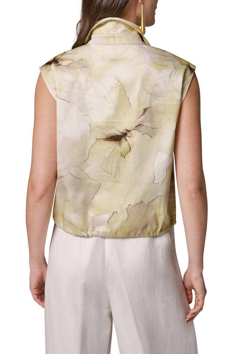 Allover Print Drawstring Hem Sleeveless Top, Alternate, color, CITRUS MULTI