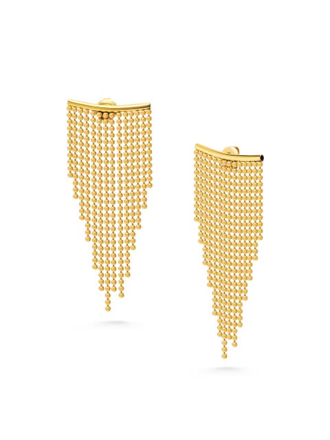 Gold Tassel Fringe Earrings