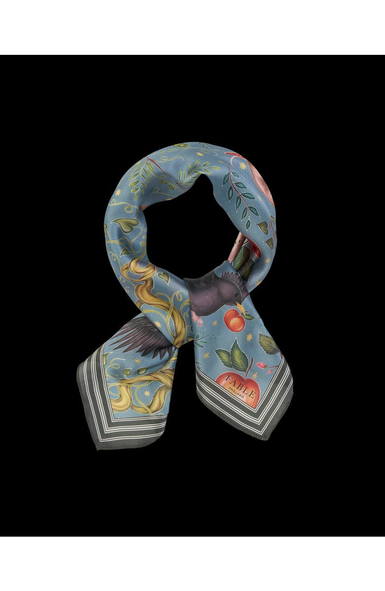 Fable England Catherine Rowe's Into The Woods Square Scarf Teal, Alternate, color, Teal