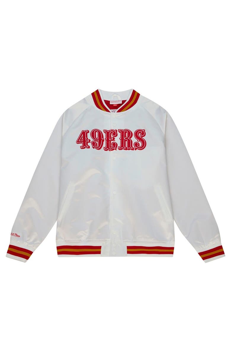 Mitchell
Ness Men
s Mitchell
Ness White San Francisco 49ers Vintage Logo Satin Full-Snap Jacket, Alternate, color, White