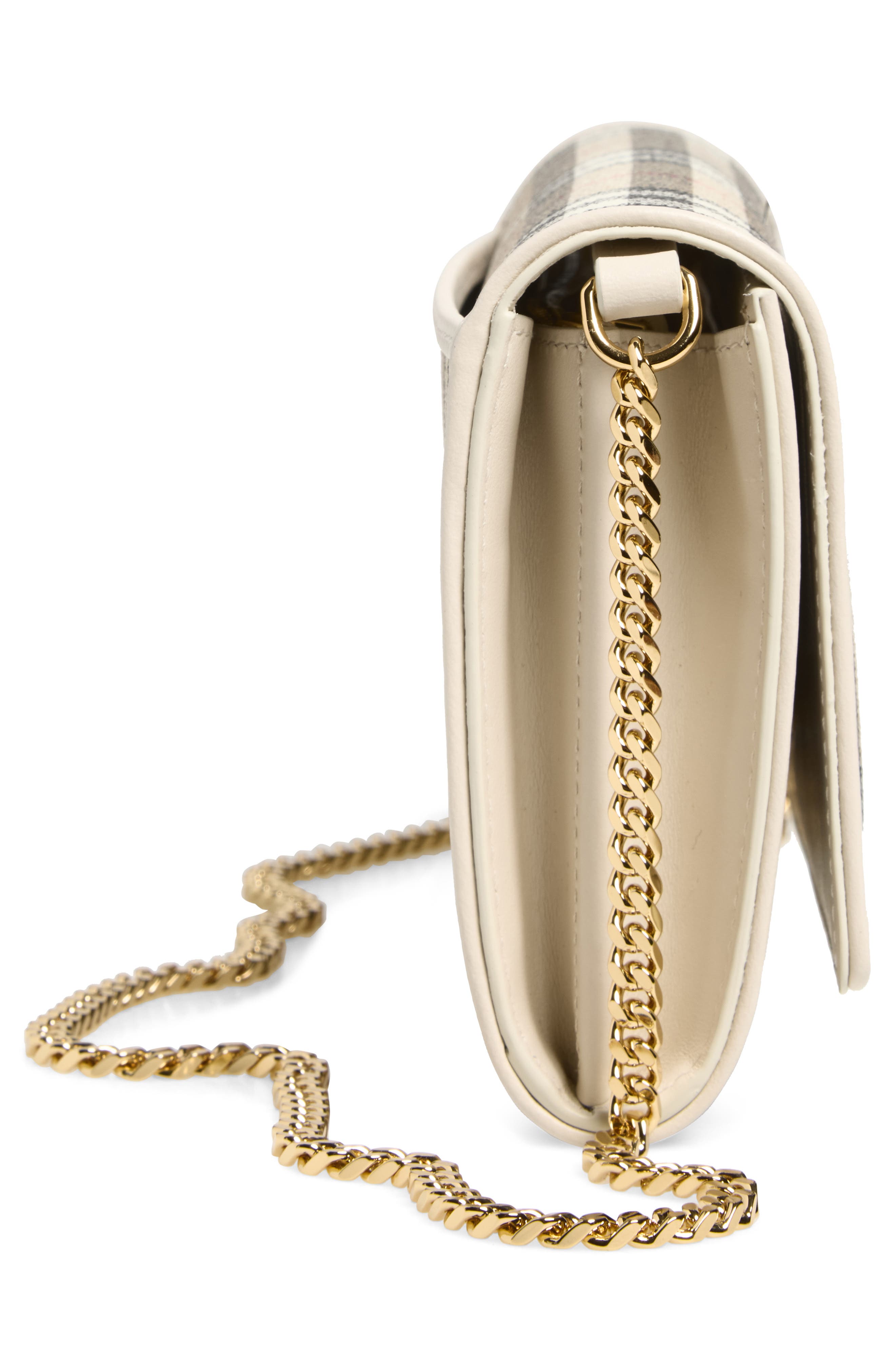 Check Chain Strap Wallet, Alternate, color, VNTG CHK/ SOAP