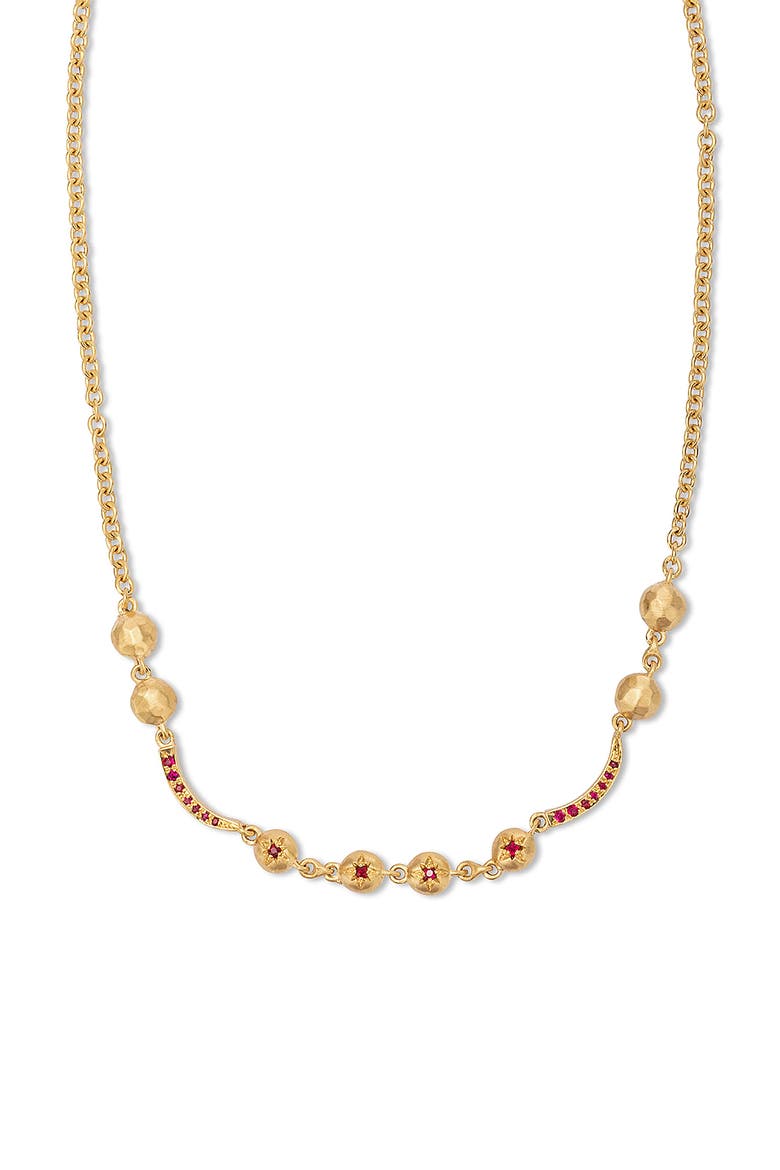 Arch Necklace Fire Element Ruby, Alternate, color, Gold/Red Ruby