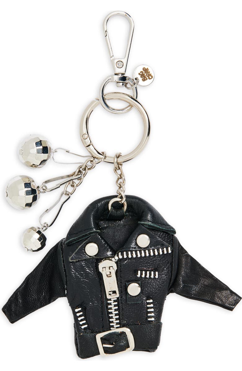 BAG CRAP Vintage
90s Leather Jacket Disco Bag Charm, Main, color, Black