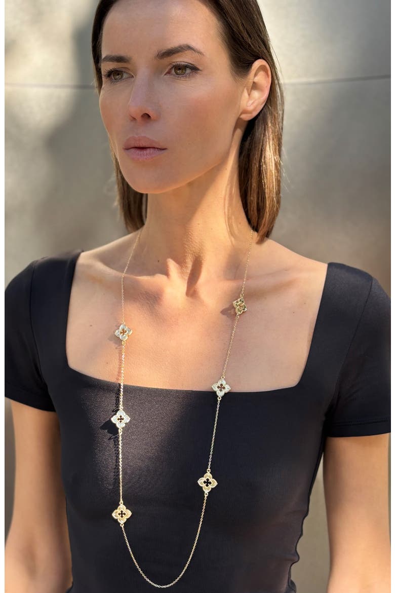 Clover Station Necklace, Alternate, color, GOLD