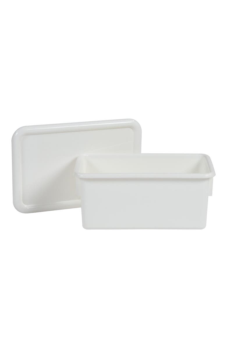 Kaplan Early Learning Company Storage Bins with Lids - Set of 5, Alternate, color, White