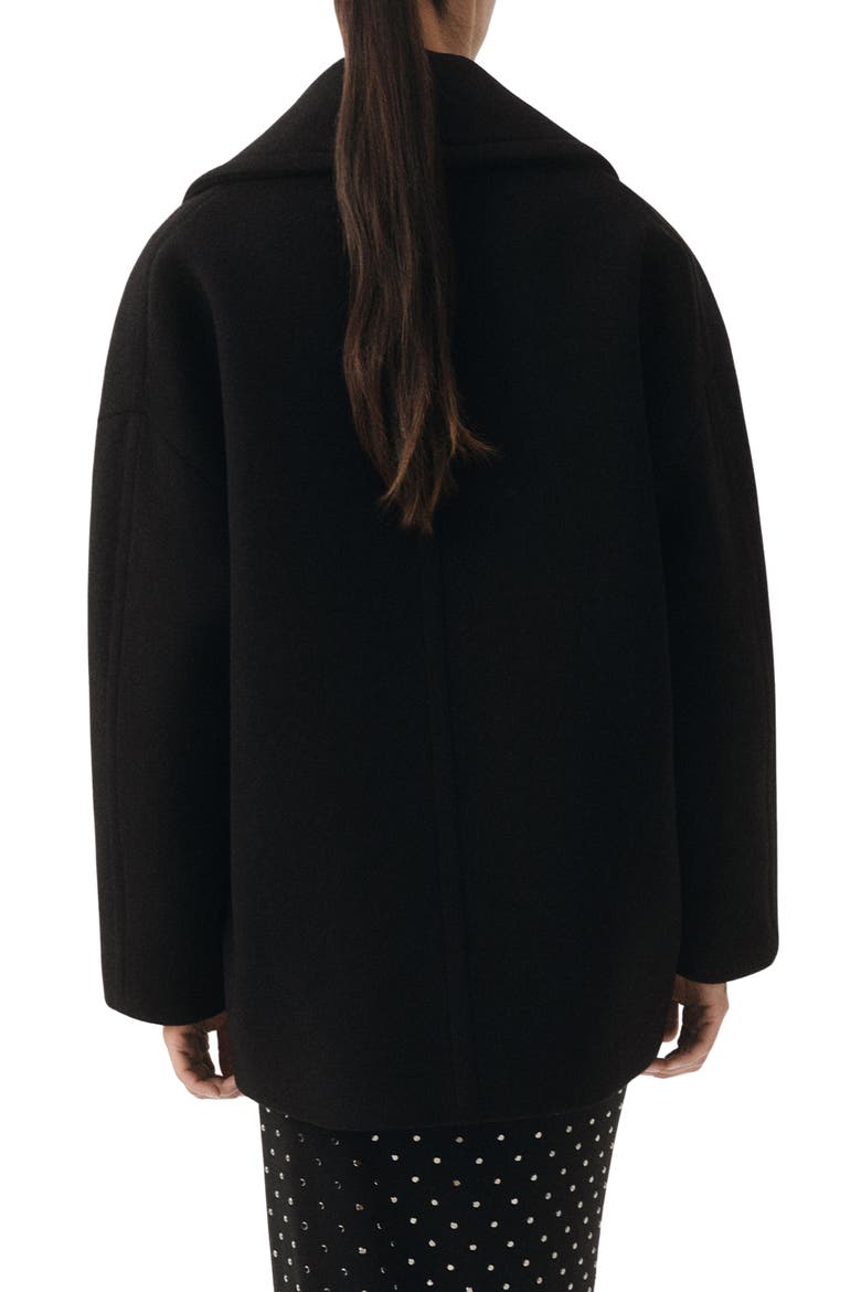 Selection Oversize Short Wool Blend Coat, Alternate, color, BLACK