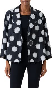 Akris punto Fringed Fil Coupé Polka Dot Jacquard Jacket