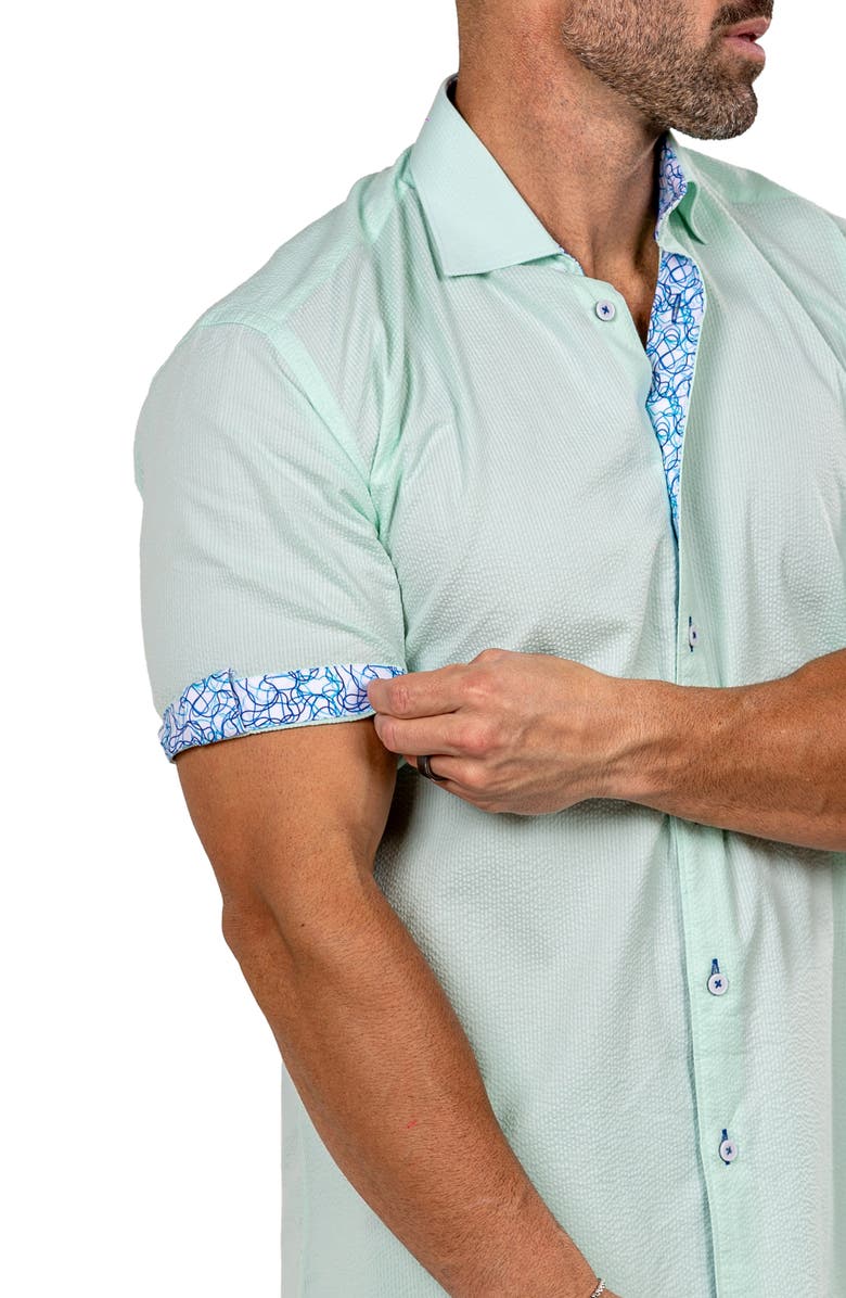 Maceoo Galileo Marty Short Sleeve Cotton Button-Up Shirt, Alternate, color, 