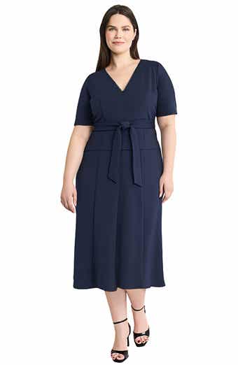 Maggy London Tie Waist Midi Dress