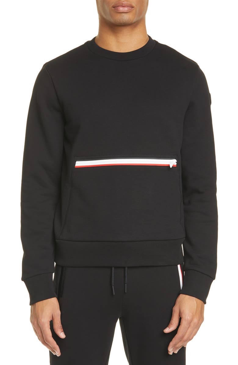 Moncler Kangaroo Pocket Sweatshirt, Alternate, color,