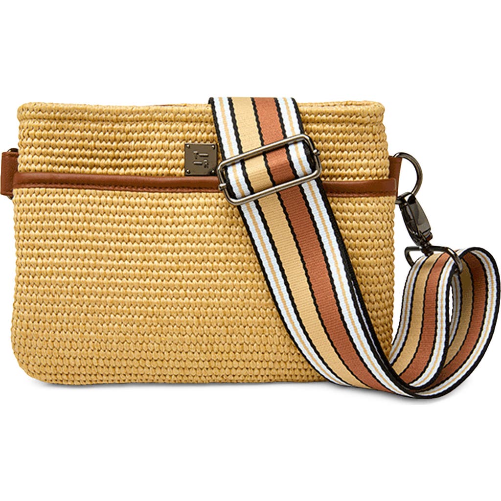 Think Royln Raffia Crossbody Bag In Brown