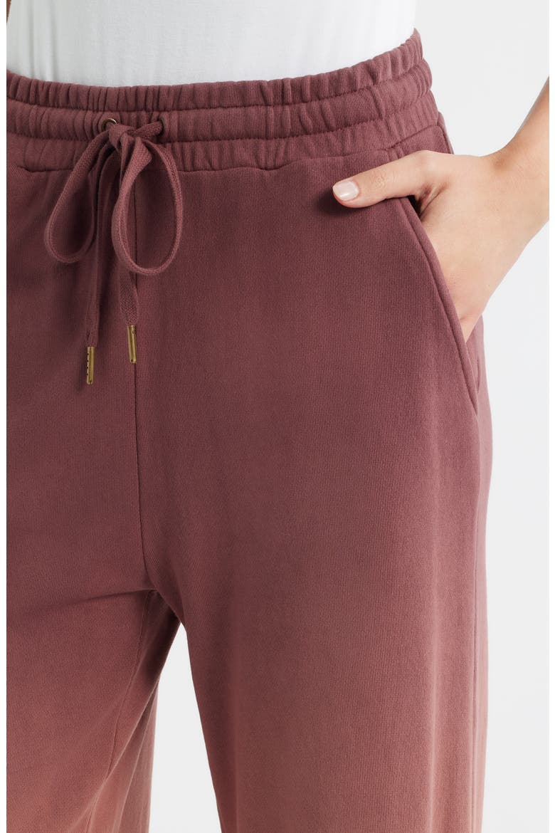 Ombré Dip Dye Drawstring Lounge Pants, Alternate, color, MERLOT