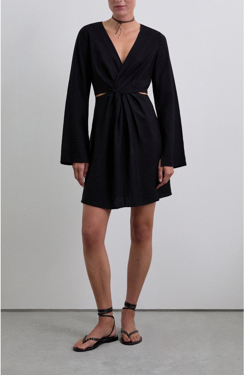 Scalpers Ray Knot Short Dress, Alternate, color, Black