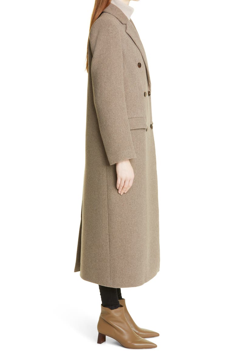 Falcon Double Breasted Recycled Wool Blend Coat, Alternate, color, TAUPE