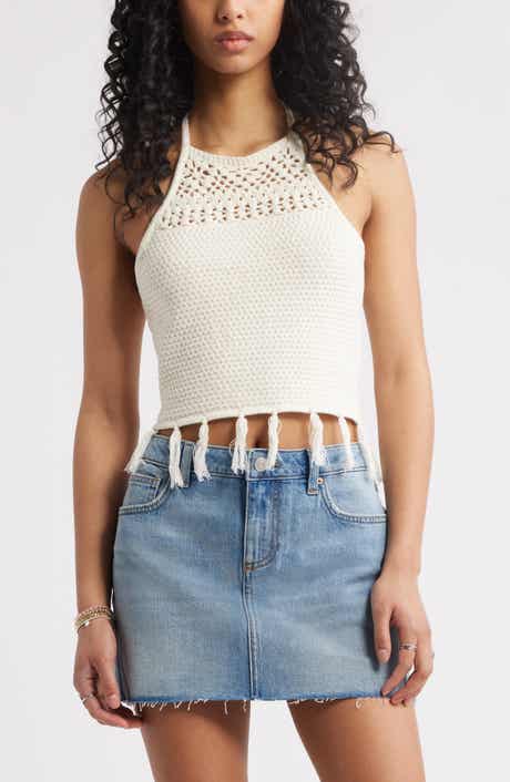BP. Crochet Cotton Blend Halter Top