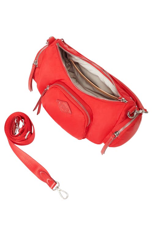 Mz Wallace Medium Chelsea Nylon Shoulder Bag In Bright Cherry