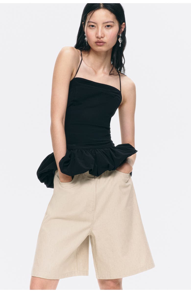 H&M Linen-blend Bermuda Shorts, Alternate, color, Light Beige