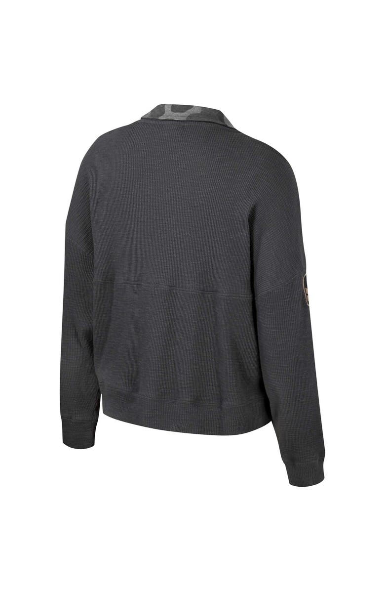 COLOSSEUM Women's Colosseum  Heather Charcoal Alabama Crimson Tide OHT Military Appreciation Payback Henley Thermal Sweatshirt, Alternate, color, Heather Charcoal