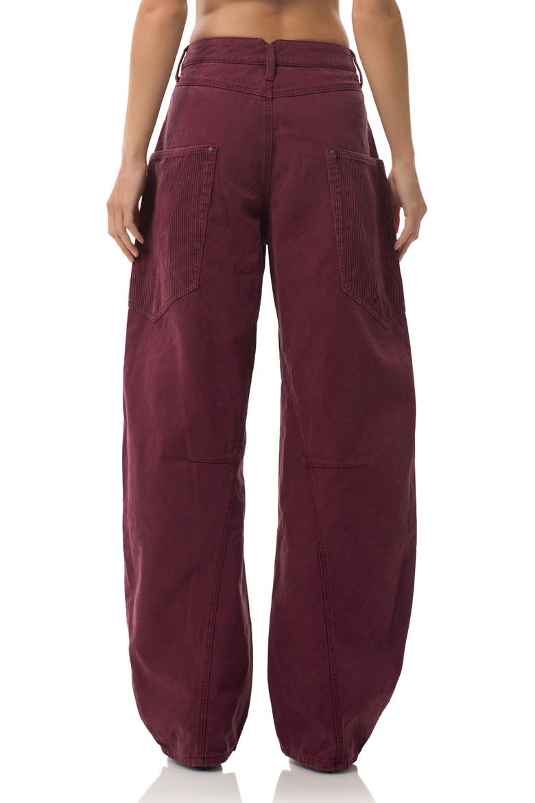 Bexley Corduroy Pocket Barrel Leg Jeans, Alternate, color, PORT ROYALE