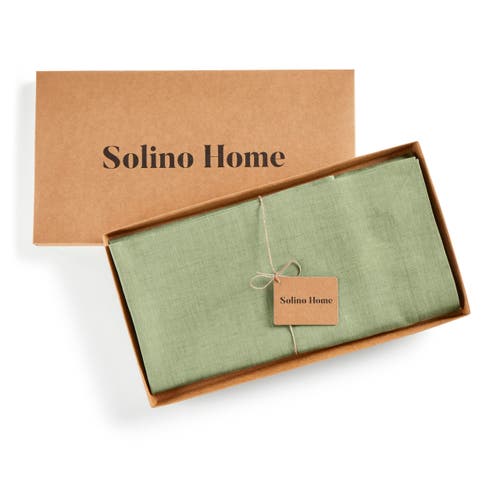 Solino Home Linen Table Throw In Green
