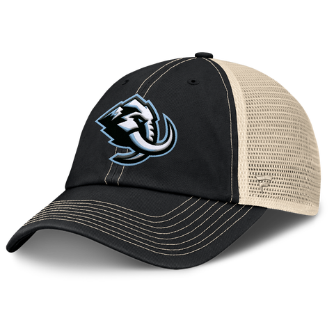 Men's Fanatics Black/Natural Utah Mammoth Rival Trucker Adjustable Hat