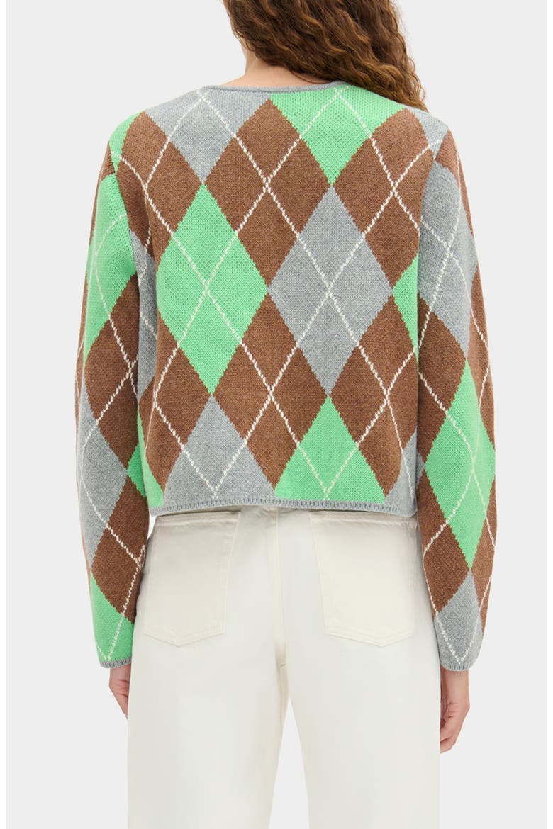 Aggie Argyle Cardigan, Alternate, color, GREEN MIX