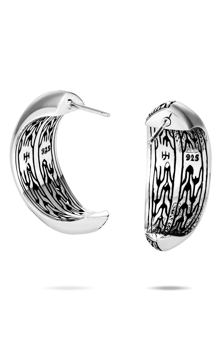 John Hardy Classic Chain Knife Edge Hoop Earrings, Alternate, color, Silver