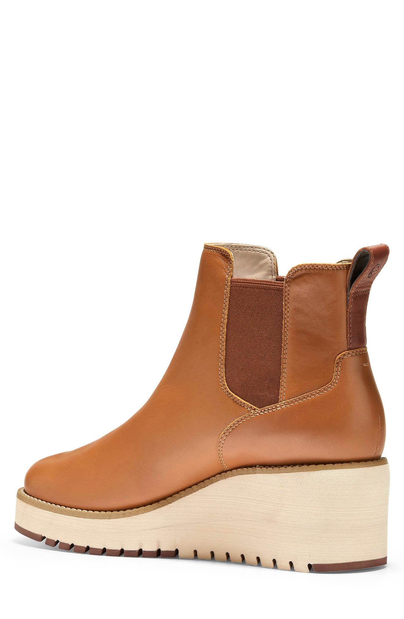 Cole Haan ZeroGrand Waterproof City Wedge Bootie, Alternate, color, British Tan Leather