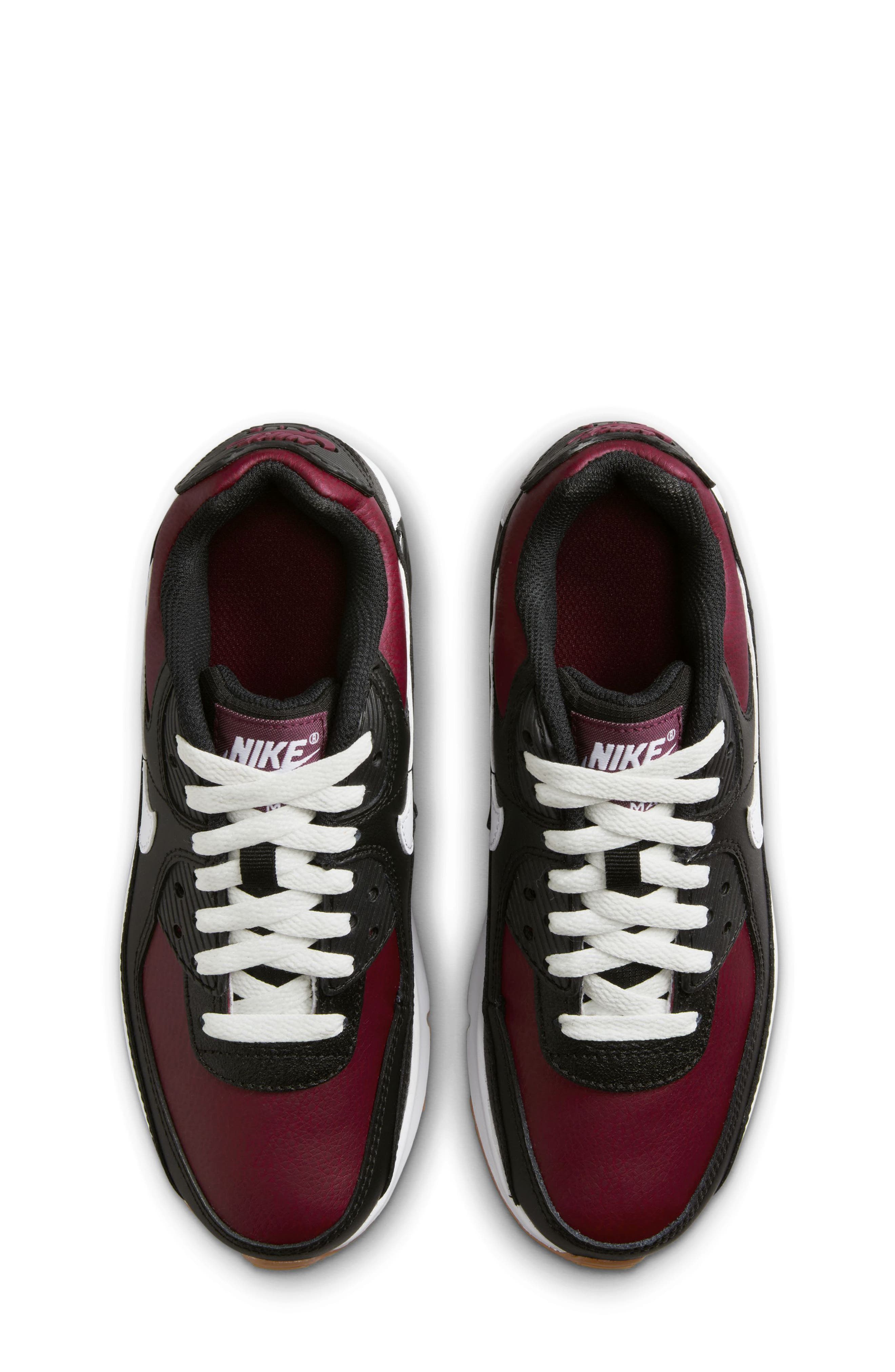 Nike Kids' Air Max 90 Sneaker, Alternate, color, Black/ White/ Red/ Light Brown