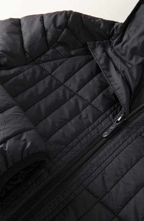 Zella Girl Kids' Quilted Hooded Jacket In Black