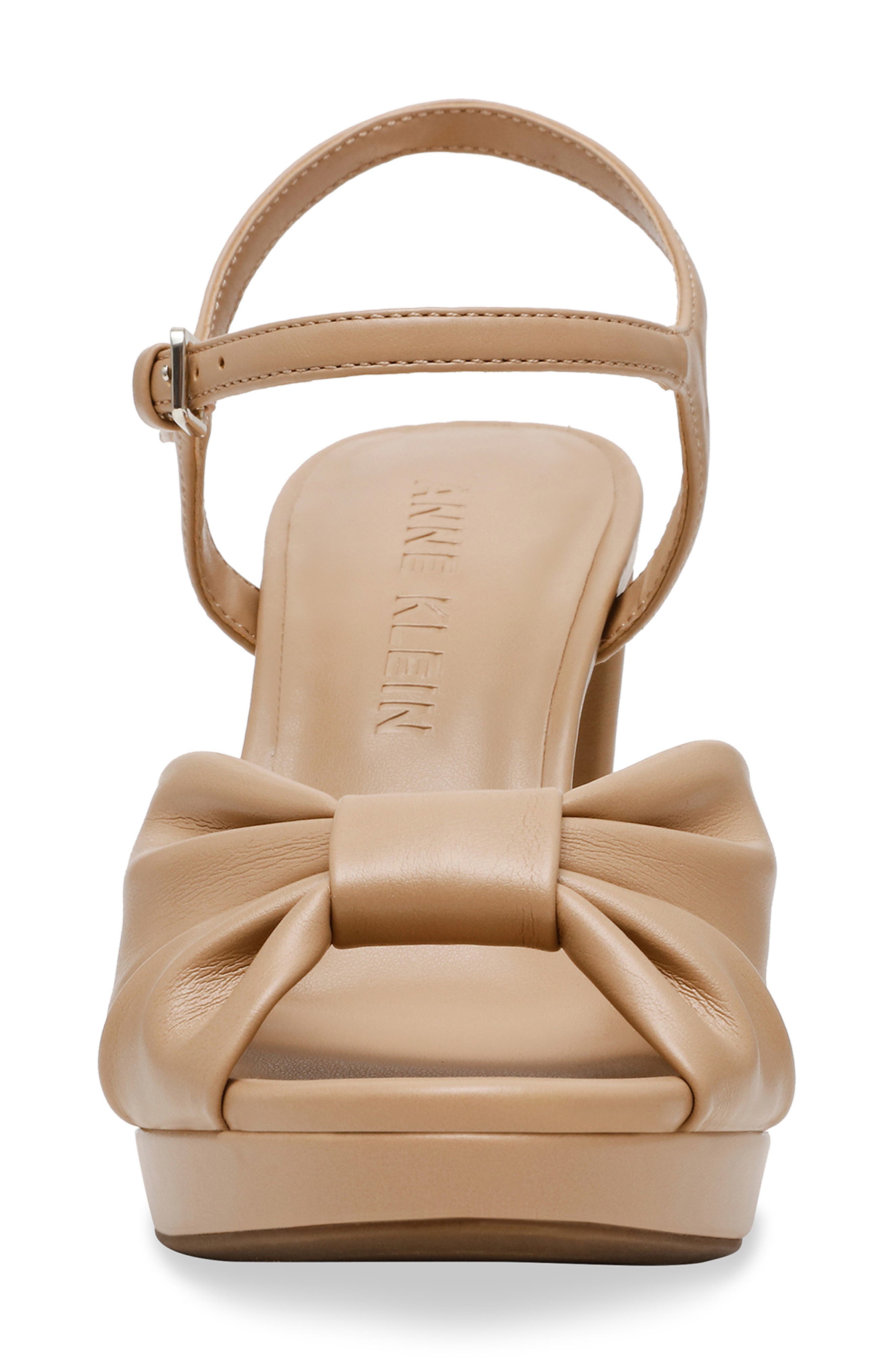 Anne Klein Velia Ankle Strap Platform Sandal, Alternate, color, Biscotti