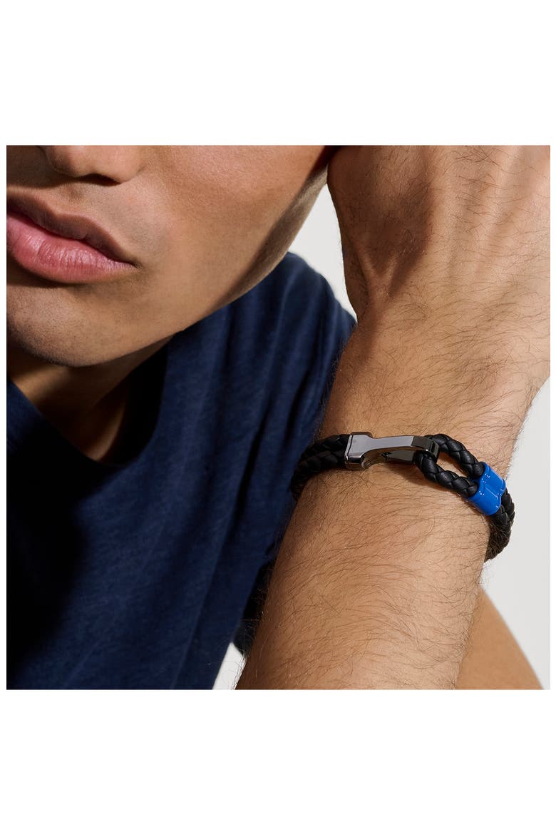Double Layer Bracelet, Alternate, color, DARK SILVER/ BLACK