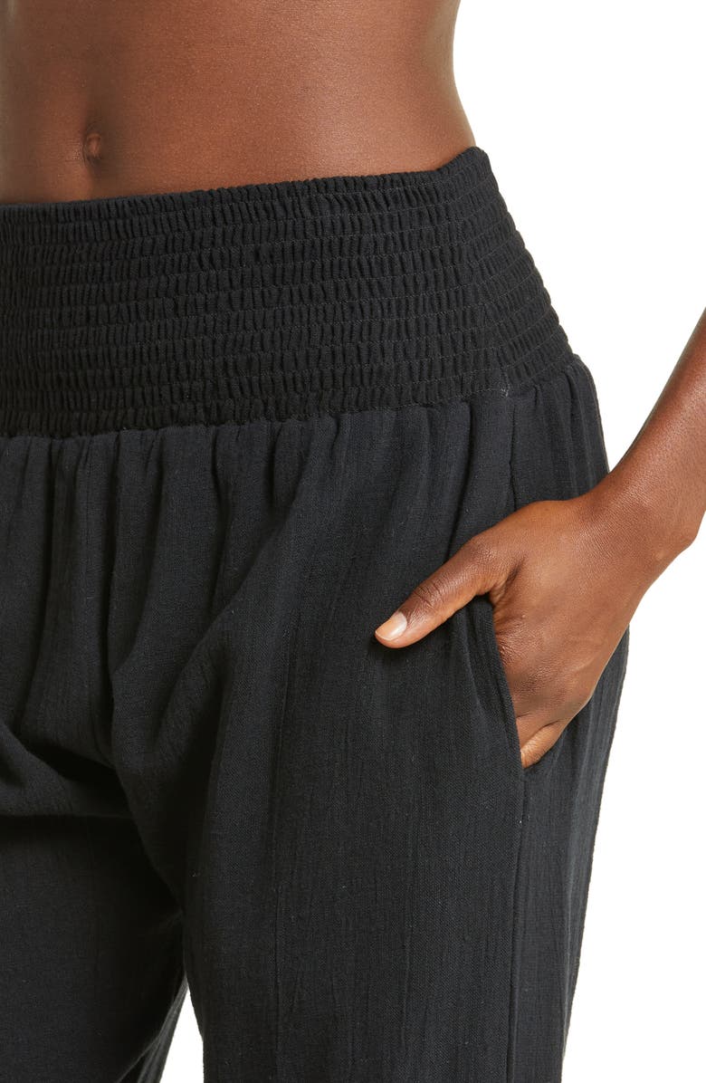 Vitamin A<sup>®</sup> Nya Smocked Linen & Organic Cotton Cover-Up Pants, Alternate, color, 