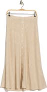 MAX STUDIO Stripe Button Front Maxi Skirt