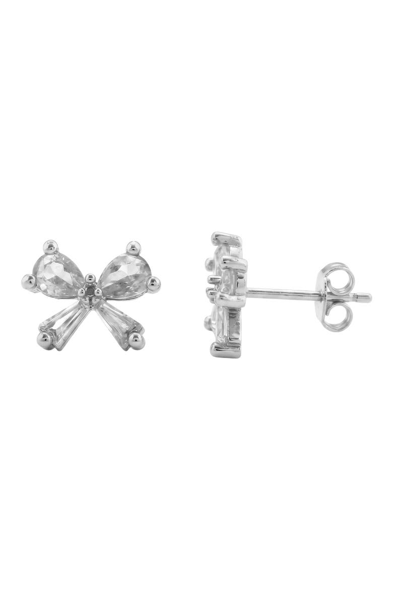 Kala Bow Studs, Alternate, color, Silver