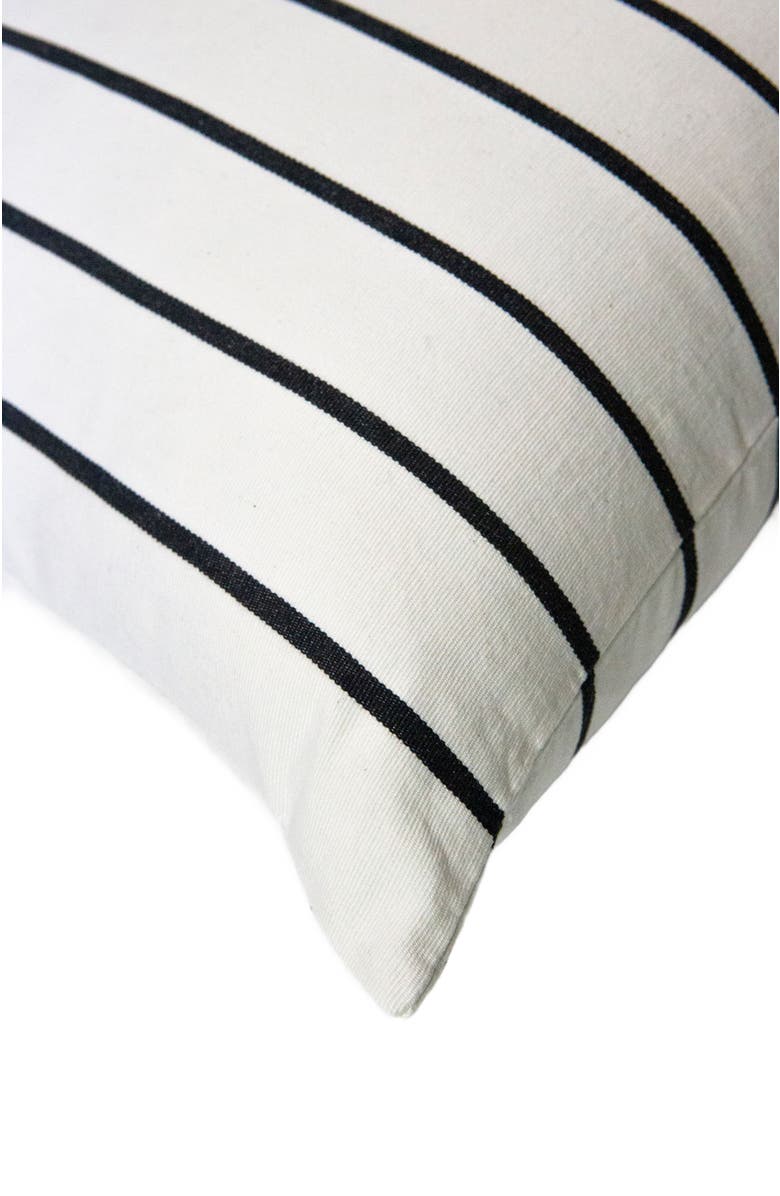 Archive New York Santiago Atitlan I Striped Handwoven Cotton Square Throw Pillow, Alternate, color, White